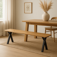 Mangoholz Esszimmerbank Salerno X-Fuß 200x40 cm Mahom