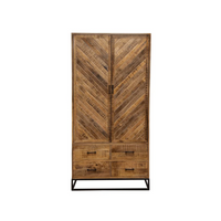 Mangoholz Schrank Reno 100 cm mit 4 Schubladen und 2 Türen Mahom