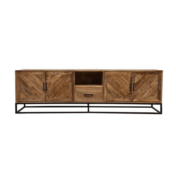 Mangoholz TV-Möbel Reno 200 cm mit 1 Schublade Mahom