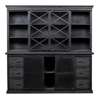 Mangoholz Buffet-Schrank Denver Schwarz 200x220 cm X Mahom