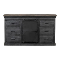 Mangoholz Anrichte Newark Schwarz 140 cm Mahom