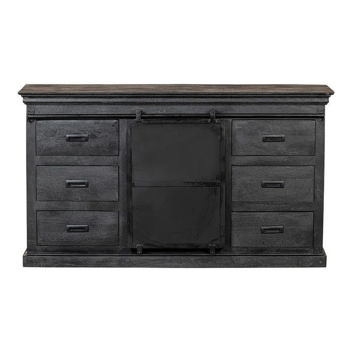 Mangoholz Anrichte Newark Schwarz 140 cm Mahom