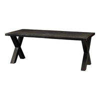 Mangoholz Esstisch Columbus Schwarz Rechteck 240x100 cm Mahom