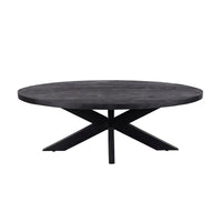 Mangoholz Couchtisch Tulsa Schwarz Oval Mahom