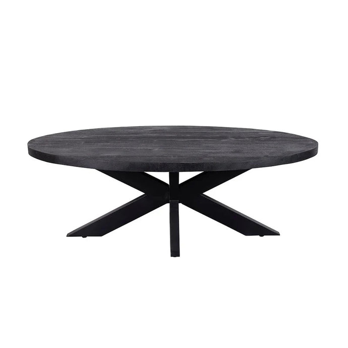 Mangoholz Couchtisch Tulsa Schwarz Oval Mahom