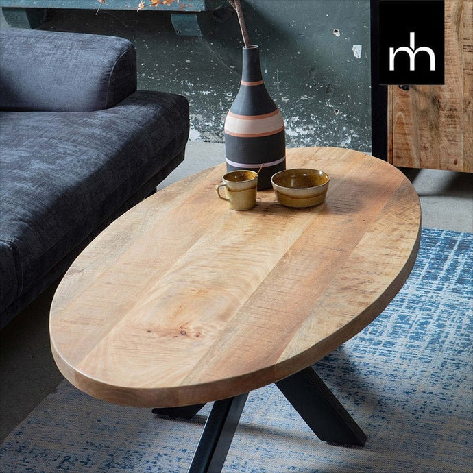 Mangoholz Couchtisch Tulsa Oval Mahom