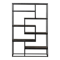 Mangoholz Fächerschrank Chicago Schwarz 120 cm Mahom