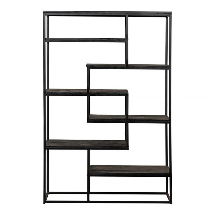 Mangoholz Fächerschrank Chicago Schwarz 120 cm Mahom