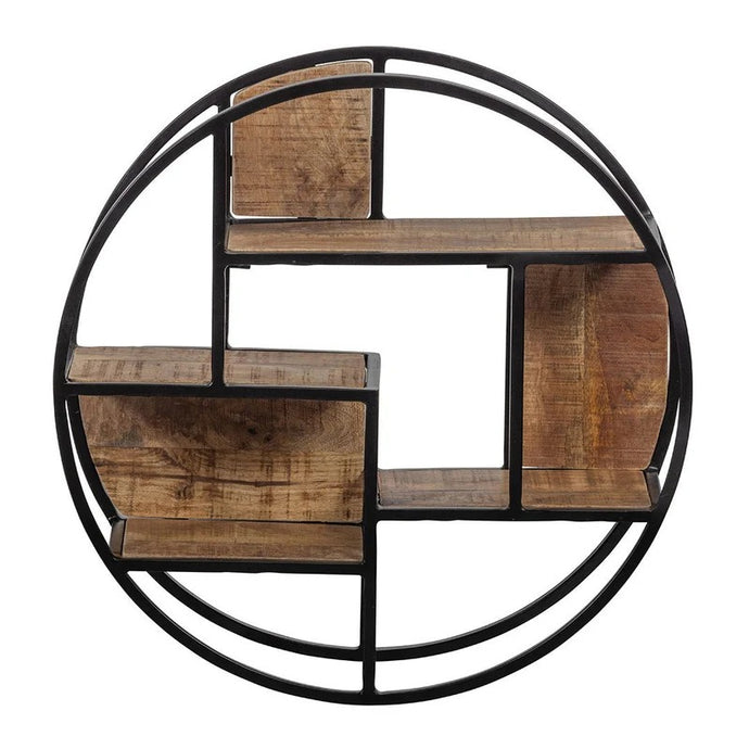 Mangoholz Wandregal Rund 80 cm Mahom