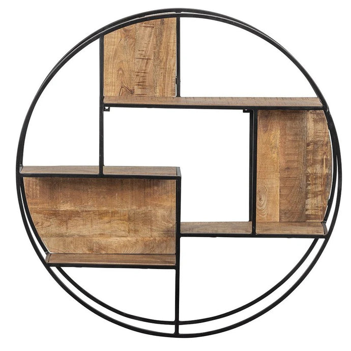 Mangoholz Wandregal Rund 100 cm Mahom