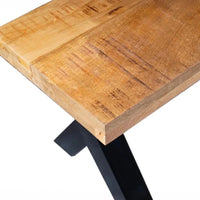 Mangoholz Esszimmerbank Columbus X-Fuß 180x40 cm Mahom