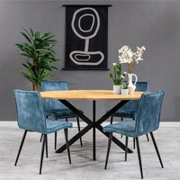 Esszimmerstuhl Angers dunkelblau mit schwarzem Fuß Mahom