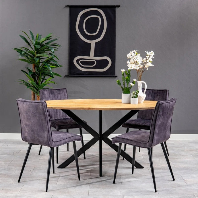 Esszimmerstuhl Angers Anthrazit mit schwarzem Fuß Mahom