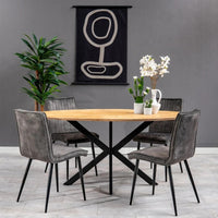 Esszimmerstuhl Angers Dunkelgrün mit schwarzem Fuß Mahom