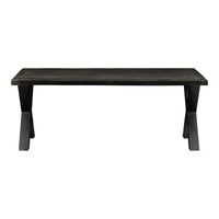 Mangoholz Esstisch Columbus Schwarz Rechteck 280x100 cm Mahom