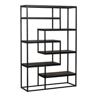 Mangoholz Fächerschrank Chicago Schwarz 120 cm Mahom