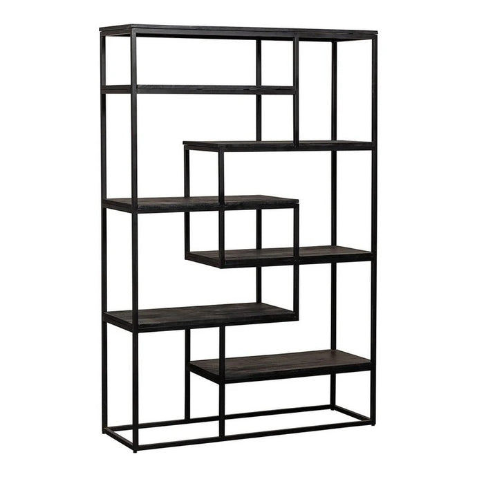 Mangoholz Fächerschrank Chicago Schwarz 120 cm Mahom