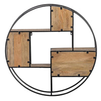 Mangoholz Wandregal Rund 100 cm Mahom