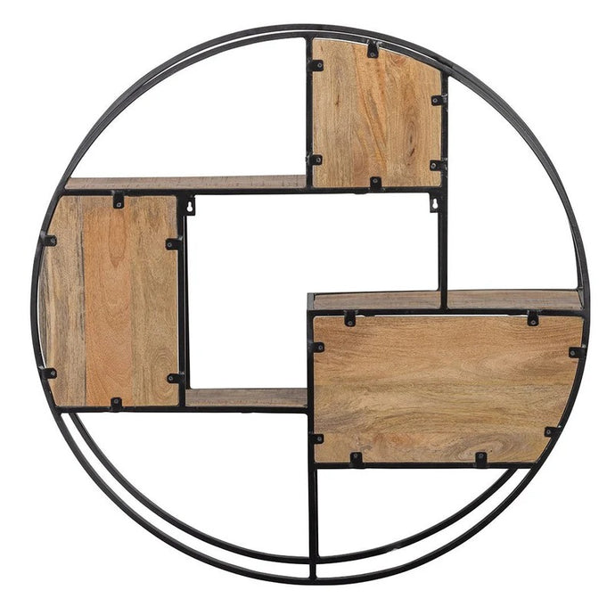 Mangoholz Wandregal Rund 100 cm Mahom