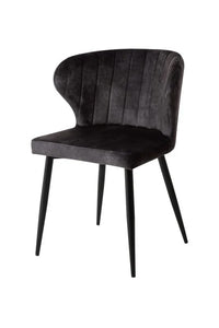 Esszimmerstuhl Lyon Dunkelgrau mit schwarzem Fuß Mahom