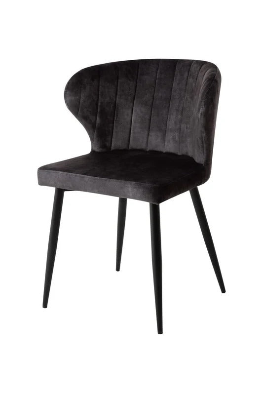 Esszimmerstuhl Lyon Dunkelgrau mit schwarzem Fuß Mahom