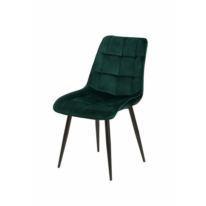 Esszimmerstuhl Nice Dunkelgrün mit schwarzem Fuß Mahom