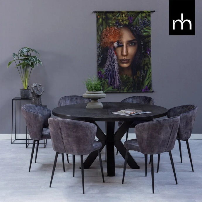 Esszimmerstuhl Toulon Dunkelgrau mit schwarzem Fuß Mahom