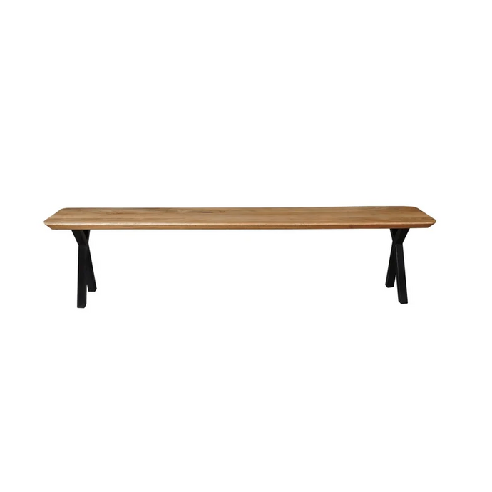 Mangoholz Esszimmerbank Salerno X-Fuß 180x40 cm Mahom