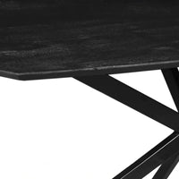 Mangoholz Esstisch Vicenza Schwarz Dänisch Oval 210x100 cm Mahom