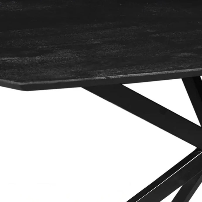 Mangoholz Esstisch Vicenza Schwarz Dänisch Oval 210x100 cm Mahom