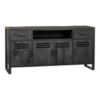 Mangoholz Anrichte Henderson Schwarz 180 cm Mahom