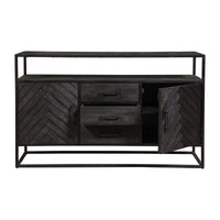 Mangoholz Anrichte Toronto Schwarz 145x90 cm Mahom