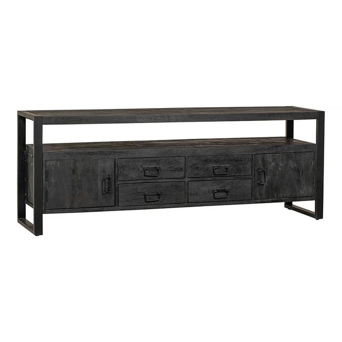 Mangoholz TV-Möbel Britt Schwarz 190 cm Mahom