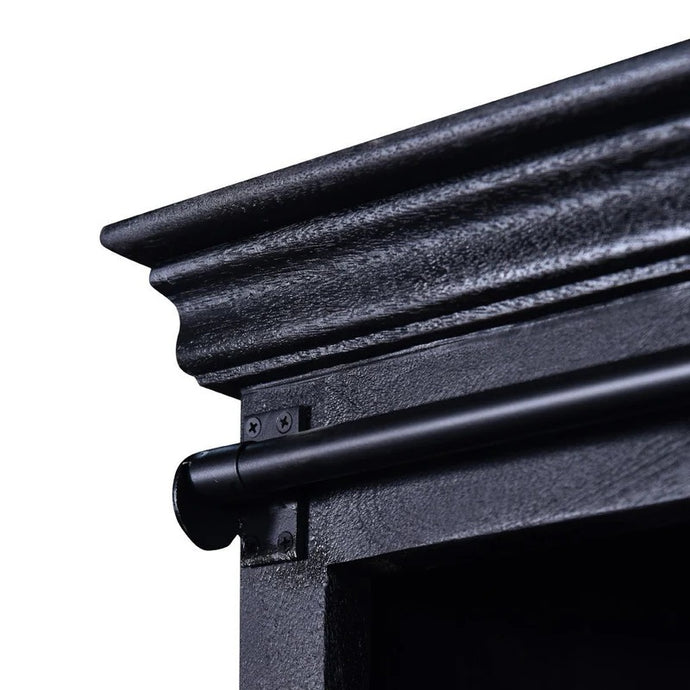 Mangoholz TV-Möbel Portland Schwarz 120 cm Mahom