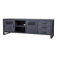 Mangoholz TV-Möbel Henderson Schwarz 180 cm Mahom