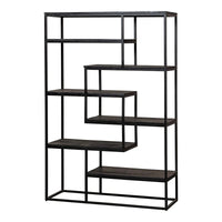 Mangoholz Fächerschrank Chicago Schwarz 120 cm Mahom