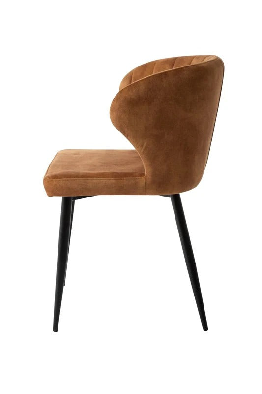 Esszimmerstuhl Lyon Cognac mit schwarzem Fuß Mahom