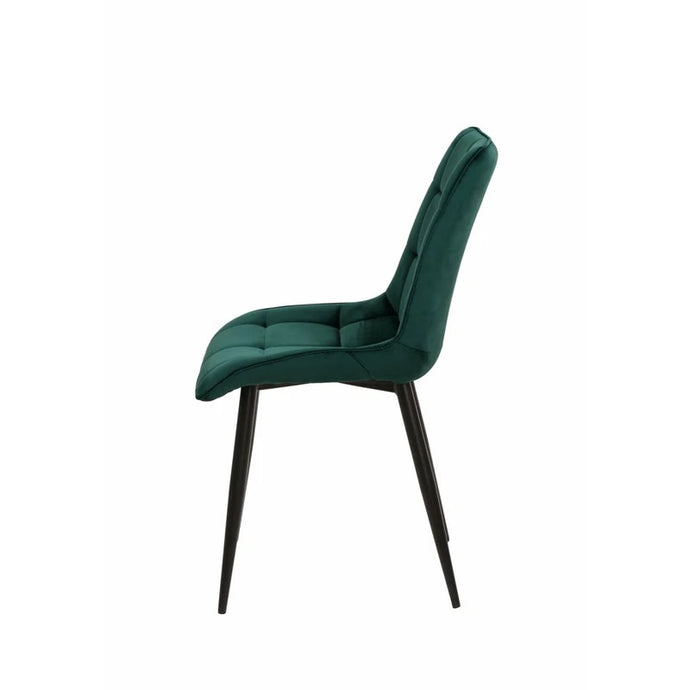 Esszimmerstuhl Nice Dunkelgrün mit schwarzem Fuß Mahom