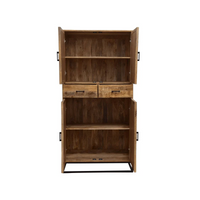 Mangoholz Schrank Reno 100 cm mit 2 Schubladen und 4 Türen Mahom