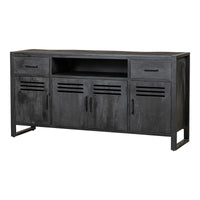 Mangoholz Anrichte Henderson Schwarz 180 cm Mahom