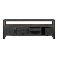 Mangoholz TV-Möbel Britt Schwarz 190 cm Mahom