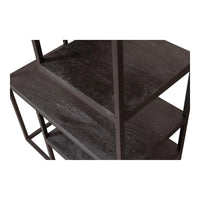 Mangoholz Fächerschrank Chicago Schwarz 120 cm Mahom