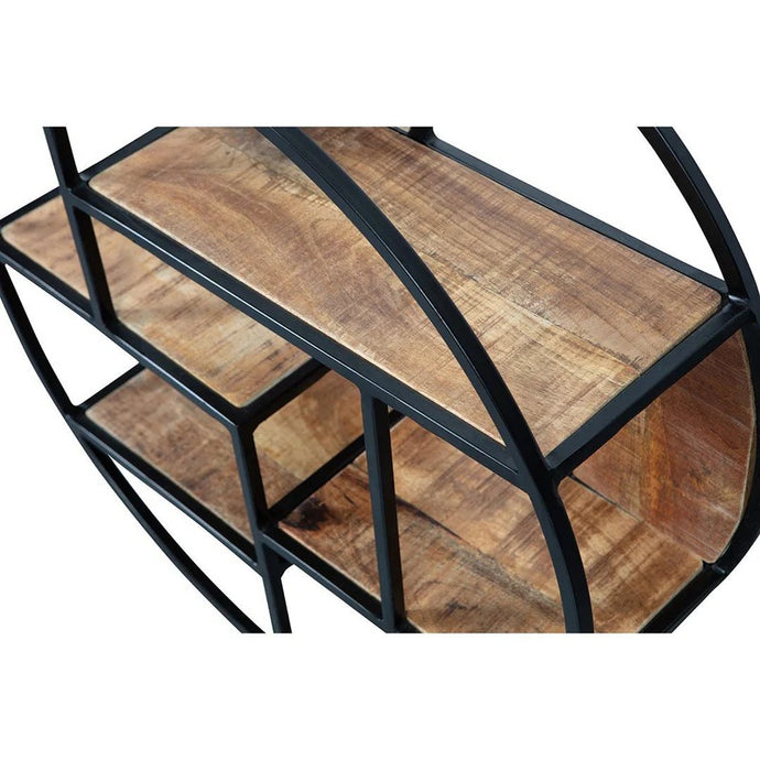 Mangoholz Wandregal Rund 80 cm Mahom
