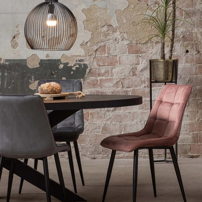 Mangoholz Esstisch Tulsa Schwarz Oval 260×120 cm Mahom