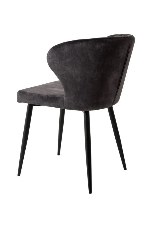 Esszimmerstuhl Lyon Dunkelgrau mit schwarzem Fuß Mahom