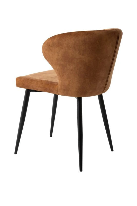 Esszimmerstuhl Lyon Cognac mit schwarzem Fuß Mahom