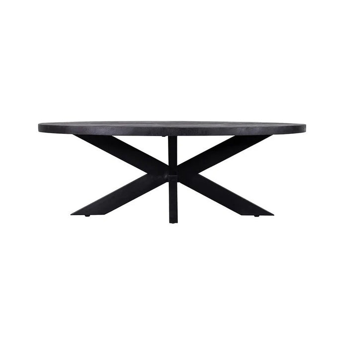 Mangoholz Couchtisch Tulsa Schwarz Oval Mahom