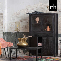 Mangoholz Couchtisch Britt Schwarz 110 cm Mahom