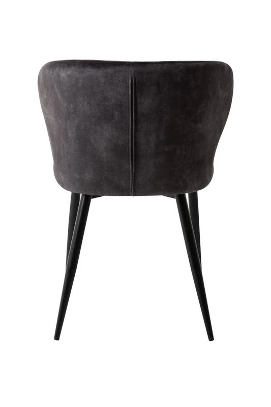 Esszimmerstuhl Lyon Dunkelgrau mit schwarzem Fuß Mahom