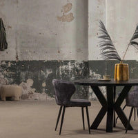 Esszimmerstuhl Lyon Dunkelgrau mit schwarzem Fuß Mahom